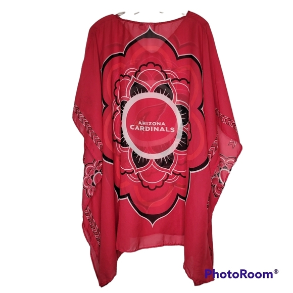 NFL AZ Cardinals Women's Sheer Caftan Swimsuit Cover-Up - Picture 6 of 6